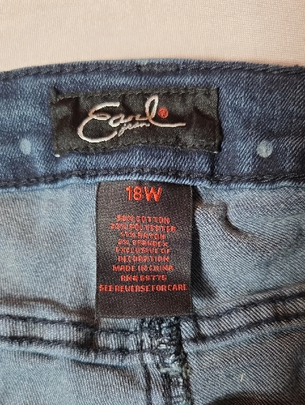 Earl Jeans Polka Dot Capri Jeans Size 18W